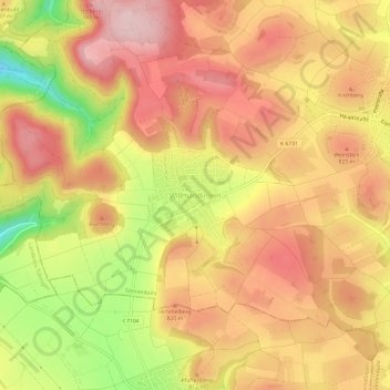 Carte topographique Willmandingen, altitude, relief