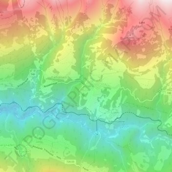 Carte topographique Castiel, altitude, relief