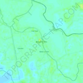 Carte topographique Bejuco Prieto, altitude, relief