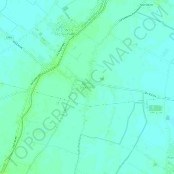 Carte topographique Santerno, altitude, relief