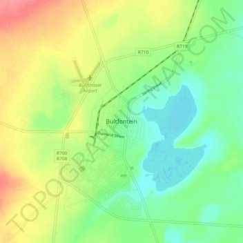 Carte topographique Bultfontein, altitude, relief