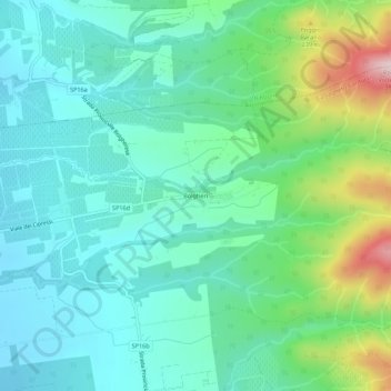 Carte topographique Bolgheri, altitude, relief