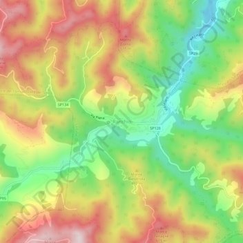 Carte topographique Ranchio, altitude, relief
