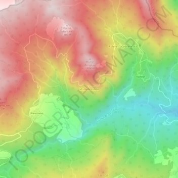 Carte topographique Montebotolino, altitude, relief