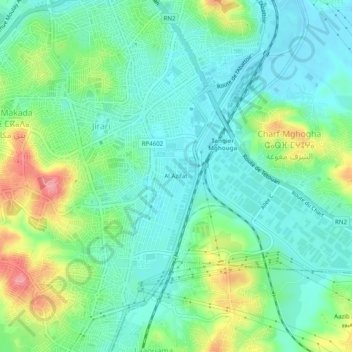 Carte topographique Al Azifat, altitude, relief