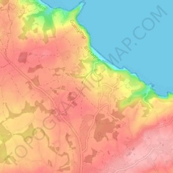 Carte topographique Kerlevenez, altitude, relief