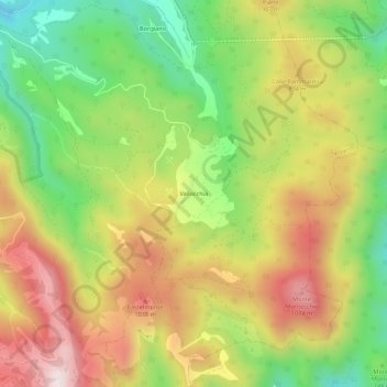 Carte topographique Vallocchia, altitude, relief