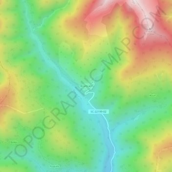 Carte topographique Acumuer, altitude, relief