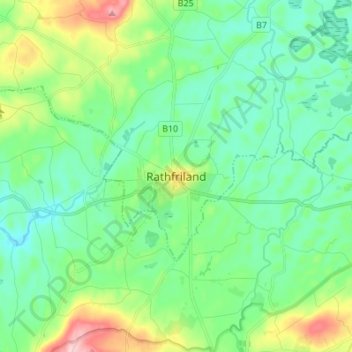 Carte topographique Rathfriland, altitude, relief