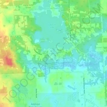 Carte topographique Lakeville, altitude, relief