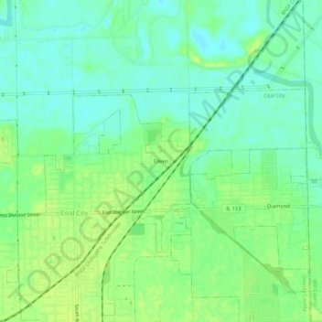 Carte topographique Eileen, altitude, relief