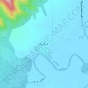 Carte topographique Iwahig, altitude, relief