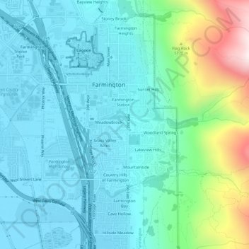 Carte topographique Hight, altitude, relief