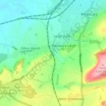 Carte topographique Penknap, altitude, relief