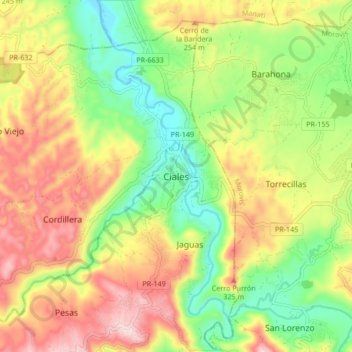 Carte topographique Ciales, altitude, relief
