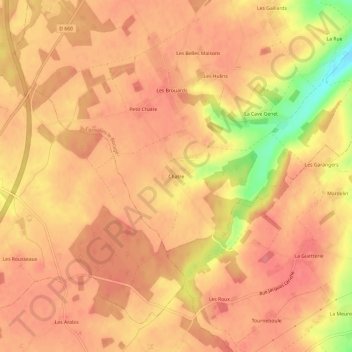 Carte topographique Chatre, altitude, relief