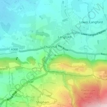 Carte topographique Dinghurst, altitude, relief