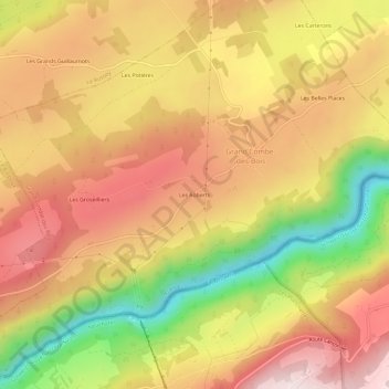 Carte topographique Les Roberts, altitude, relief