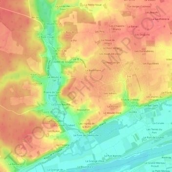 Carte topographique Les Hautes Forêts, altitude, relief