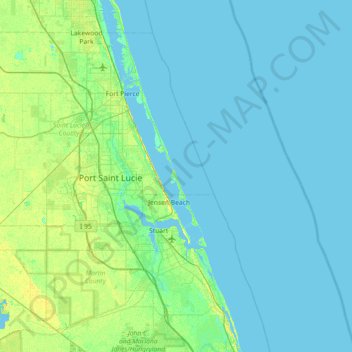 Carte topographique Hutchinson Island, altitude, relief