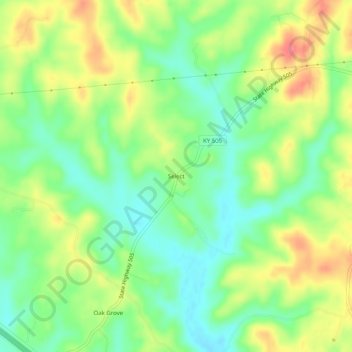 Carte topographique Select, altitude, relief