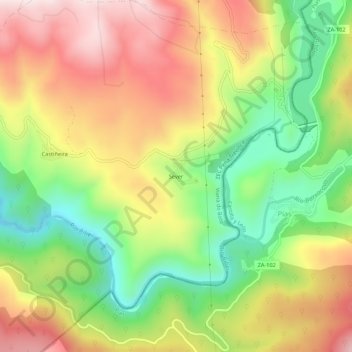 Carte topographique Sever, altitude, relief