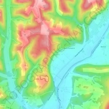 Carte topographique Goursat, altitude, relief