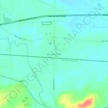 Carte topographique North Chittenango, altitude, relief
