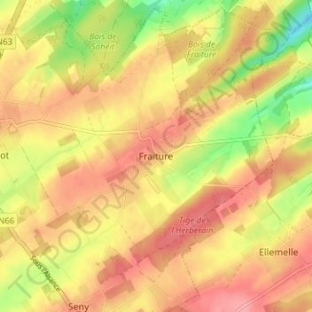 Carte topographique Fraiture, altitude, relief