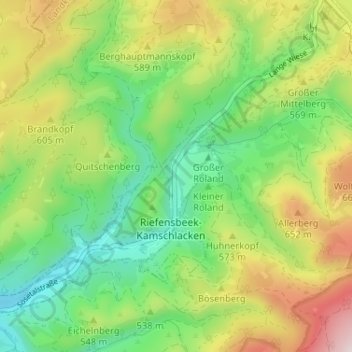 Carte topographique Kamschlacken, altitude, relief