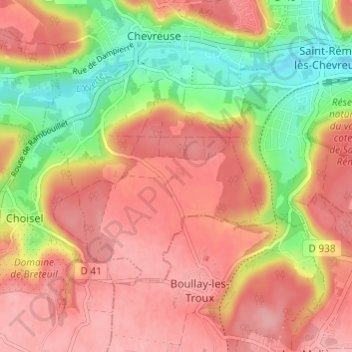 Carte topographique Doinvilliers, altitude, relief