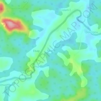 Carte topographique Ebap, altitude, relief