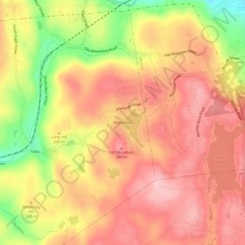 Carte topographique Allentown, altitude, relief