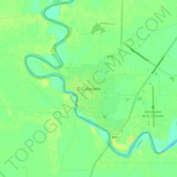 Carte topographique El Colorado, altitude, relief