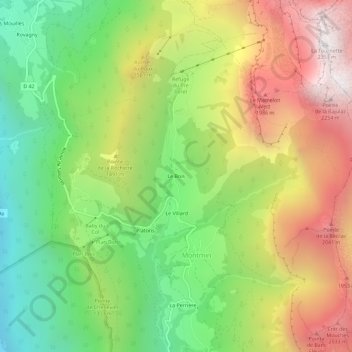 Carte topographique Le Bois, altitude, relief