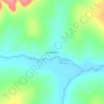 Carte topographique Arrojolândia, altitude, relief