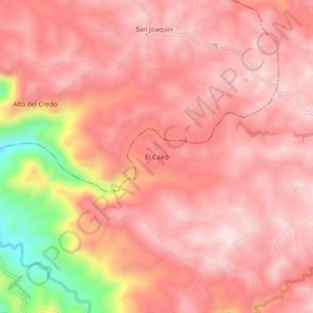 Carte topographique El Cairo, altitude, relief