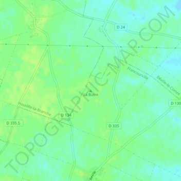 Carte topographique La Butte, altitude, relief
