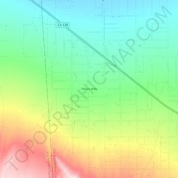 Carte topographique Piñon Hills, altitude, relief
