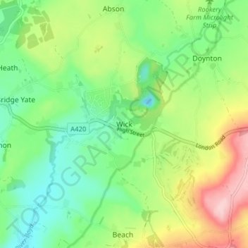Carte topographique Wick, altitude, relief