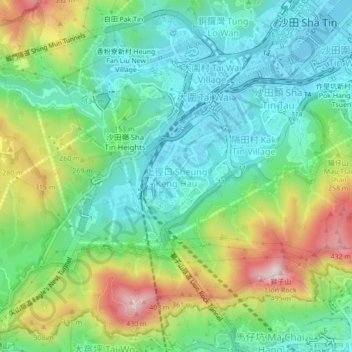 Carte topographique Sheung Keng Hau, altitude, relief