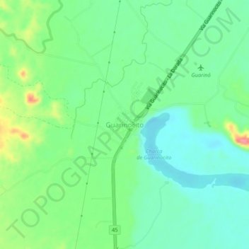 Carte topographique Guarinocito, altitude, relief