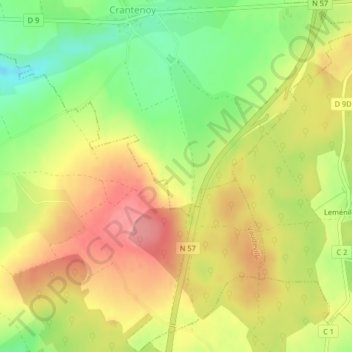 Carte topographique Chasel, altitude, relief