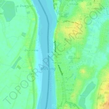 Carte topographique Phanmanh, altitude, relief