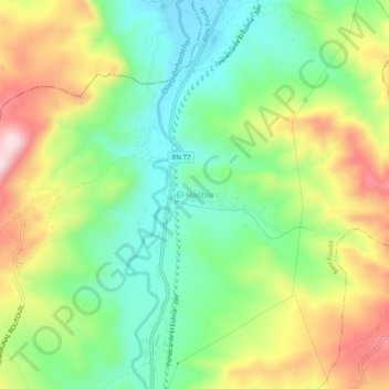 Carte topographique El Hasbia, altitude, relief