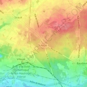 Carte topographique Croix-Caillaux, altitude, relief