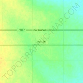 Carte topographique Reston, altitude, relief