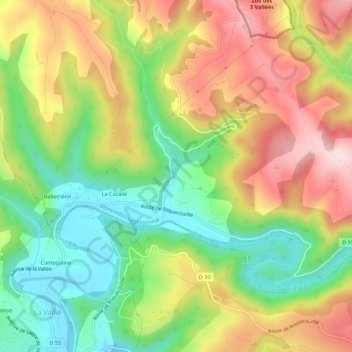 Carte topographique Monsarrat, altitude, relief
