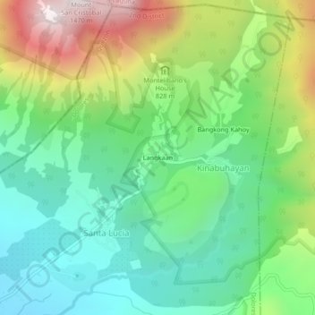 Carte topographique Langkaan, altitude, relief