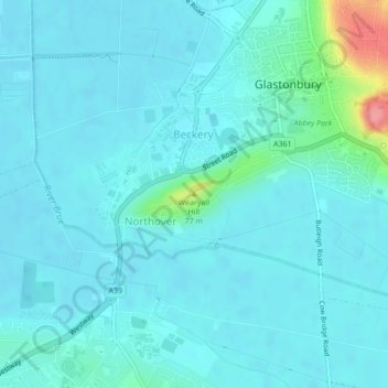 Carte topographique Wearyall Hill, altitude, relief